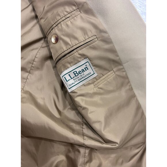 L.L. Bean Suit Jacket Men's Size 44 Single Breasted Lined Inner Pockets Beige - Picture 3 of 7